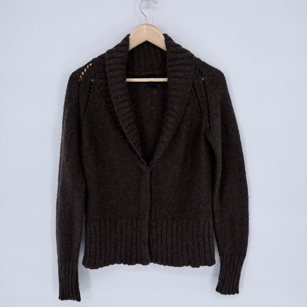 Gap‎ Shawl Collar Cardigan Brown Vintage Size L